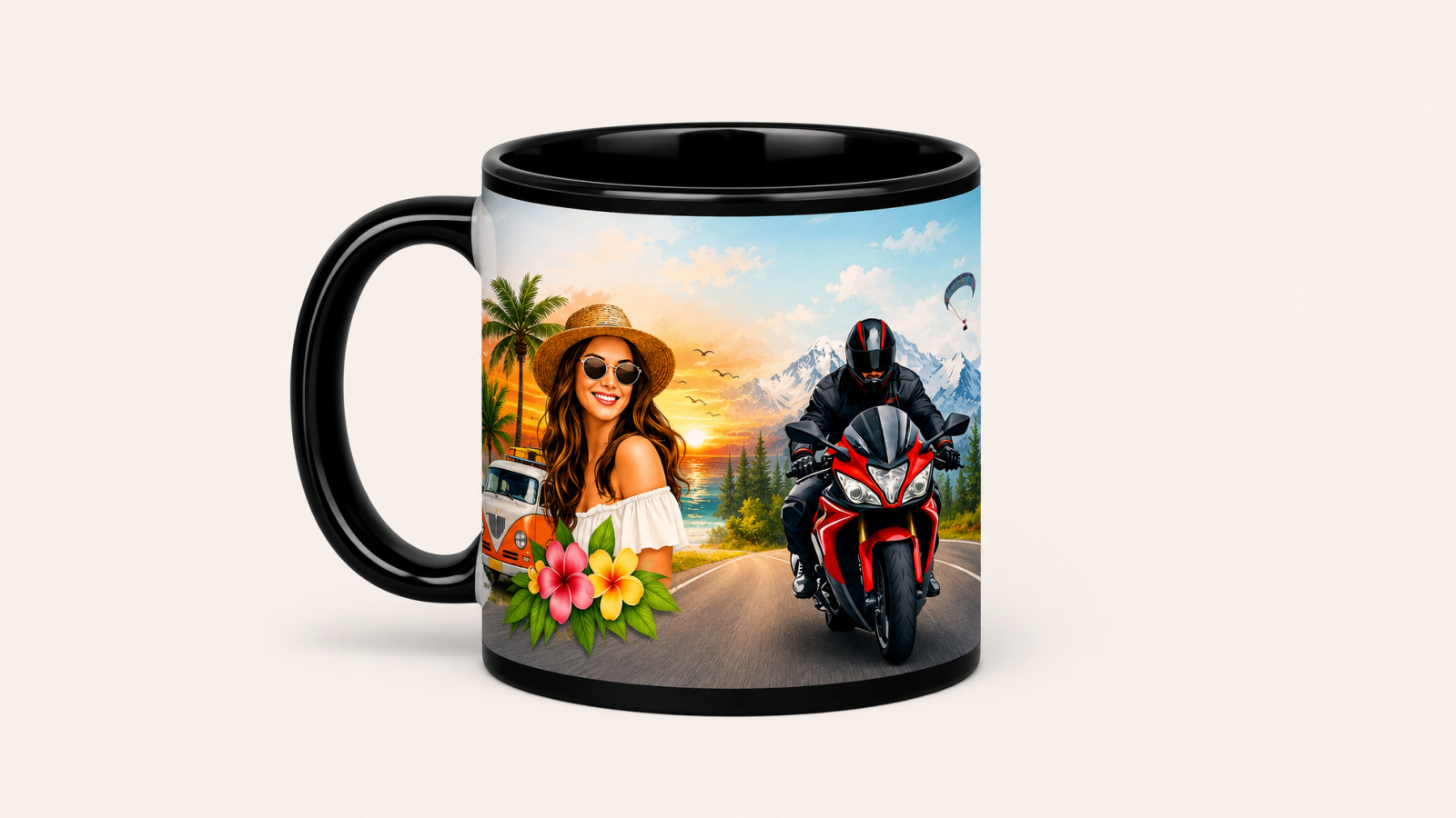 Black Mug Printing
